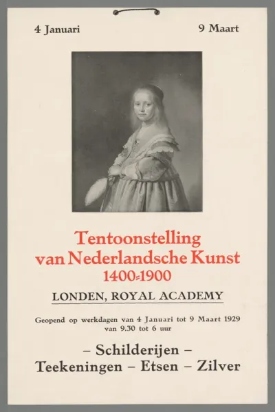 4 Januari - 9 Maart. Tentoonstelling van Nederlandsche Kunst 1400-1900. Londen, Royal Academy (...) Schilderijen - Teekeningen - Etsen - Zilver