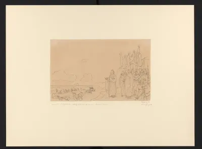 40 na Chr. / Caligula's zot bedrijf op het strand van den Noorder Oceaan