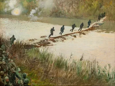 81st Infantry Regiment passes the Piave Vecchia