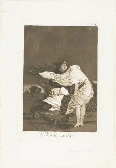 A Bad Night, plate 36 from Los Caprichos
