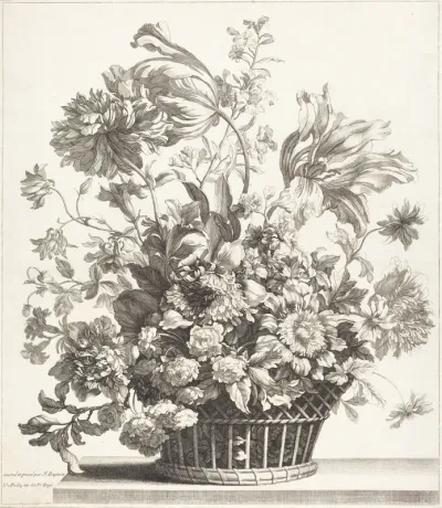 A Basket of Spring Flowers