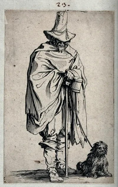 A blind man with his dog