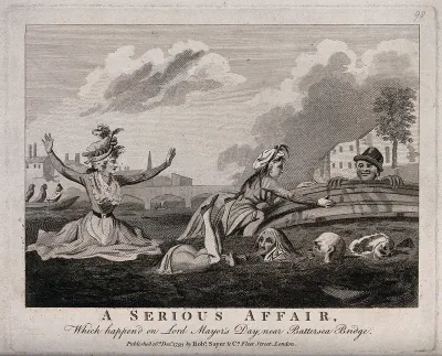 A boat capsized on the Thames leaving three ladies and four men swimming to the shore