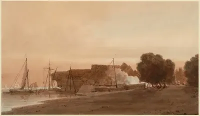 A Boatyard at the Mouth of an Estuary
