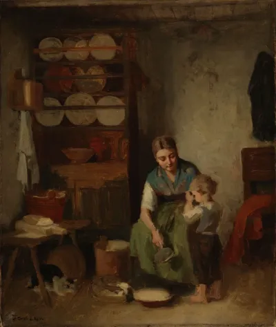 A Boy Being Given Milk, sketch I