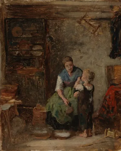 A Boy being given Milk, sketch II