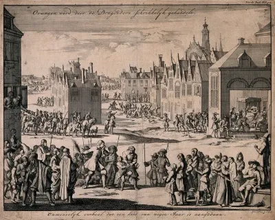 A boy of nine years is scourged in the marketplace and more atrocities are commited to the followers of the House of Orange by the cavalry