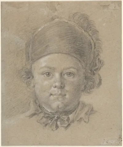 A Boy Wearing a Military Cap