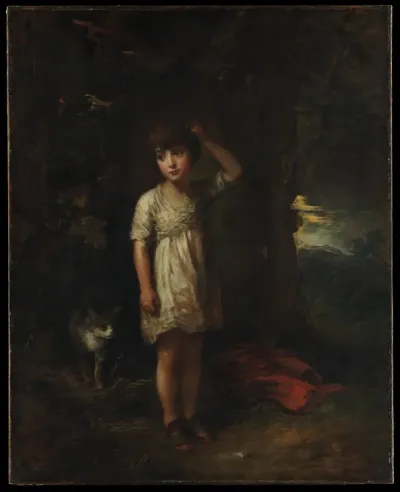 A Boy with a Cat—Morning