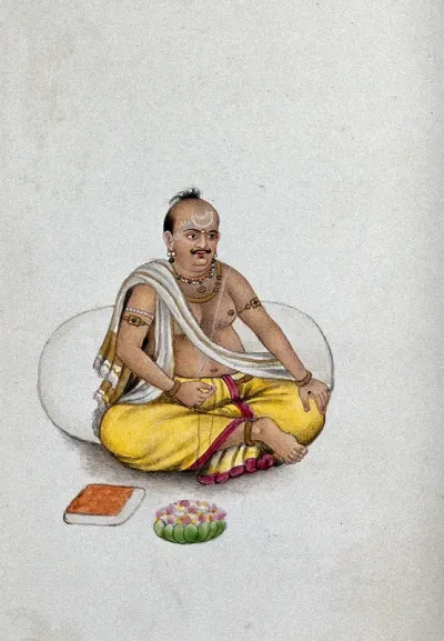 A brahmin telling his beads