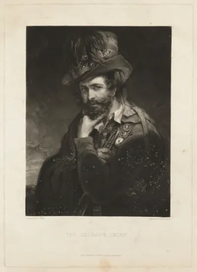 A brigand chief holding a firearm