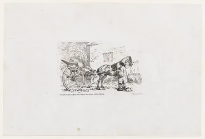 A Cabriolet with a Groom Parked Beside an Outhouse [A Gig], from The Rhedarium, or, A New Book of Horses and Carriages