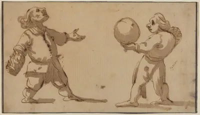 A Caricature with Ball Players