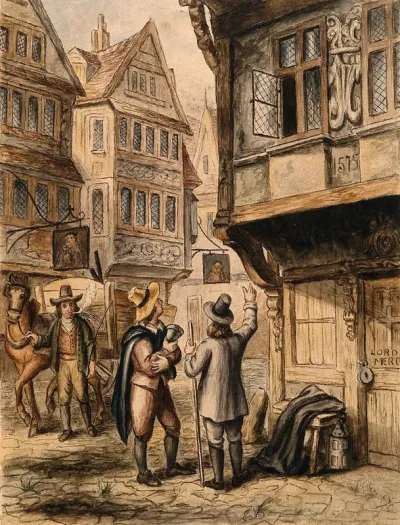 A cart for transporting the dead in London during the great plague