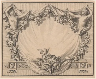 A Cartouche with Theater Masks