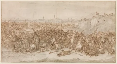 A Cavalry Battle before a City