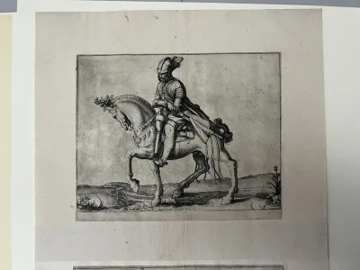 A Cavalryman in Full Armour Drawing His Sword, pate 8 from The Riding School, or Exercise of Cavalry