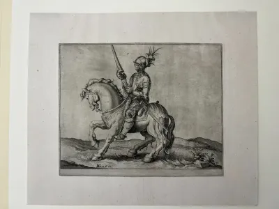 A Cavalryman Raising a Lance, plate 11 from The Riding School, or Exercise of Cavalry