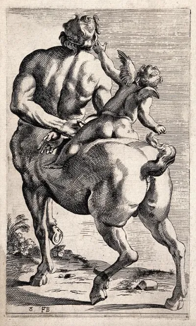 A centaur with Cupid