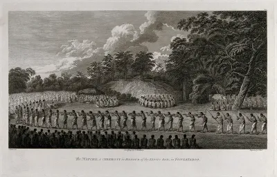 A ceremony in honour of the king's son, on the island of Tongatapu
