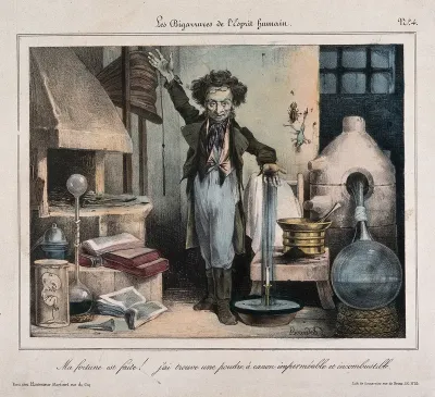 A chemist creates a new form of gunpowder - incombustible; representing a futile new invention