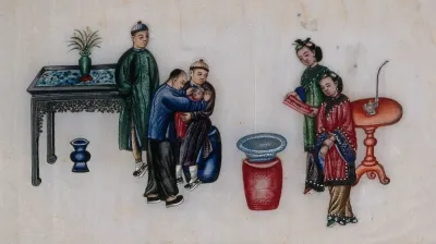 A Chinese doctor examining a child