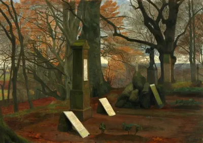 A churchyard.