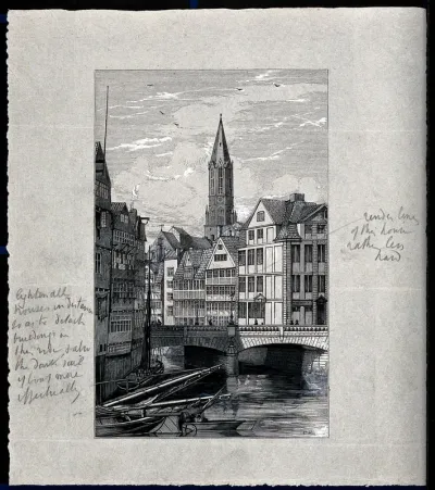 A cityscape with a bridge over a river