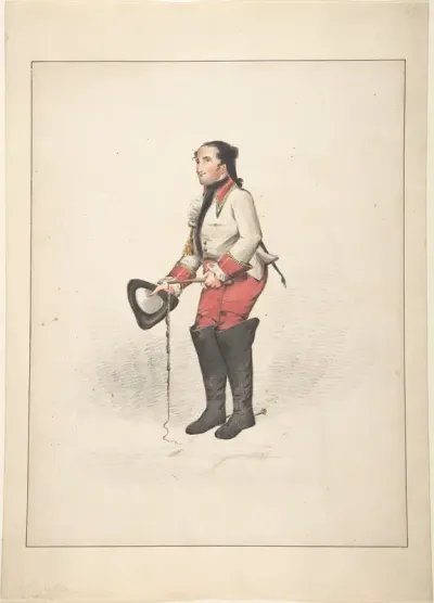 A coachman (recto); ships and rowboats (verso)