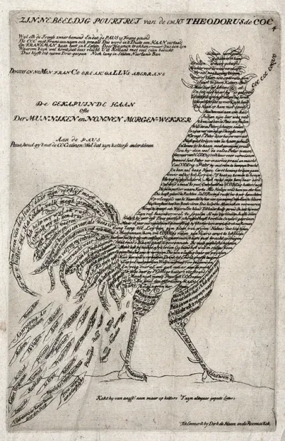 A cock, representing Theodorus de Cock (Theodorus de Kock)