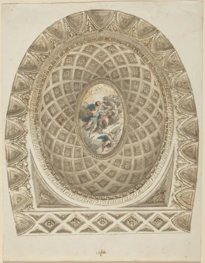 A Coffered Dome with Apollo and Phaeton