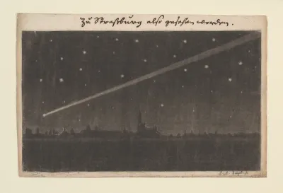 A Comet Above Strasbourg at Night