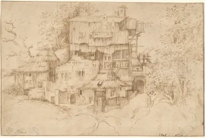 A Complex of Rustic Houses Built Over Ruins