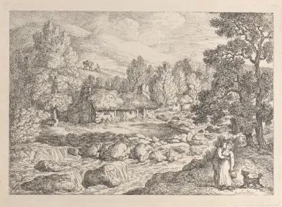 A Cornish Waterfall, from "Views in Cornwall"