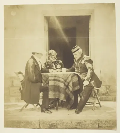 A Council of War: Lord Raglan, Omar Pacha and Pelissier, Taken the eve Before the Taking of the Mankelen, Crimea
