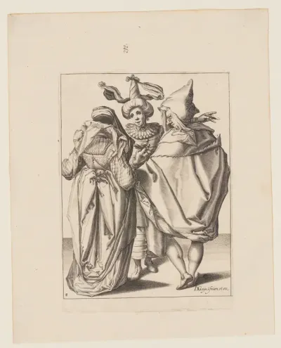 A Couple Addressing a Gesticulating Young Man, from The Masquerades