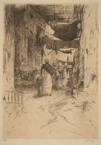 A Covered Street in Cairo (Eene overdekte straat in Cairo)