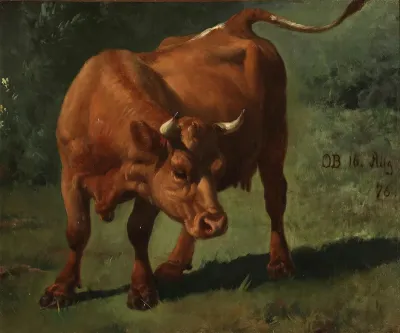 A cow.