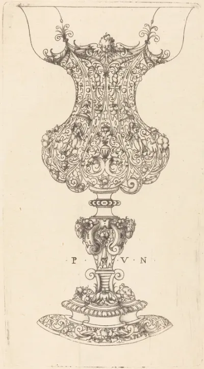 A Cup with Rams' Heads at the Foot
