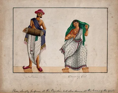 A dancing girl and musician