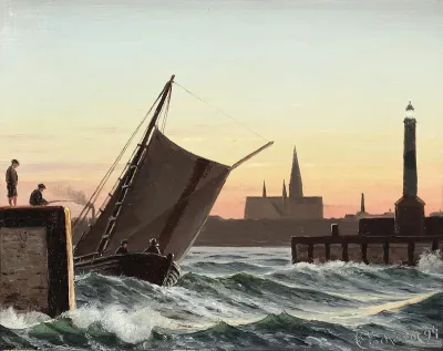 A Danish harbour scenery from Aarhus.