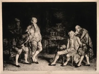 A deaf man being made fun of and shouted at by his friends