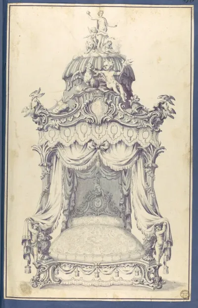 A Design for a State Bed, in Chippendale Drawings, Vol. I