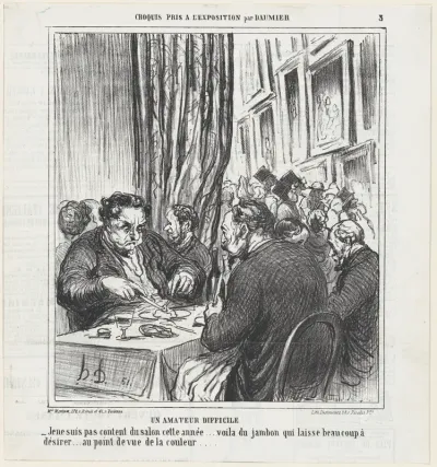 A difficult patron of the arts, from 'Exhibition sketches,' published in Le Charivari, June 17, 1864