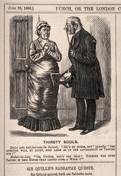 A doctor informs his patient's mother-in-law that he may need to resort to tapping - she misunderstands him as meaning tapping alcohol