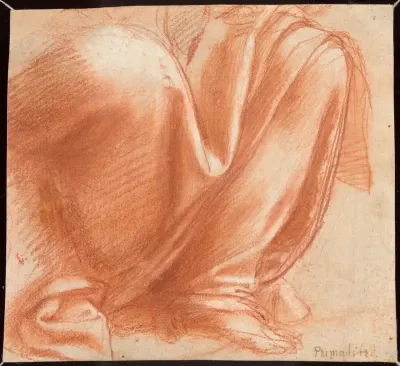 A Drapery Study for the Knees of a Seated Allegorical Figure of Charity (recto); Bust of a Naked Allegorical Figure of Charity with Two Putti (verso)