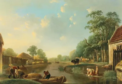 A Dutch canal landscape