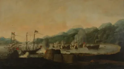 A Dutch Squadron under the Command of Cornelis Simonsz van der Veer Carrying Out a Surprise Attack on Three Portuguese Galleons in the Bay of Goa Velha, 30 September 1639
