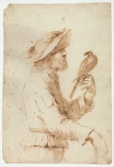 A Falconer in Profile to the Right