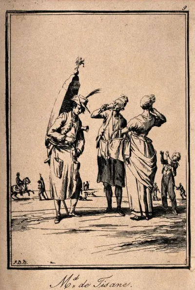 A family are buying refreshment from a drinks vendor on the street